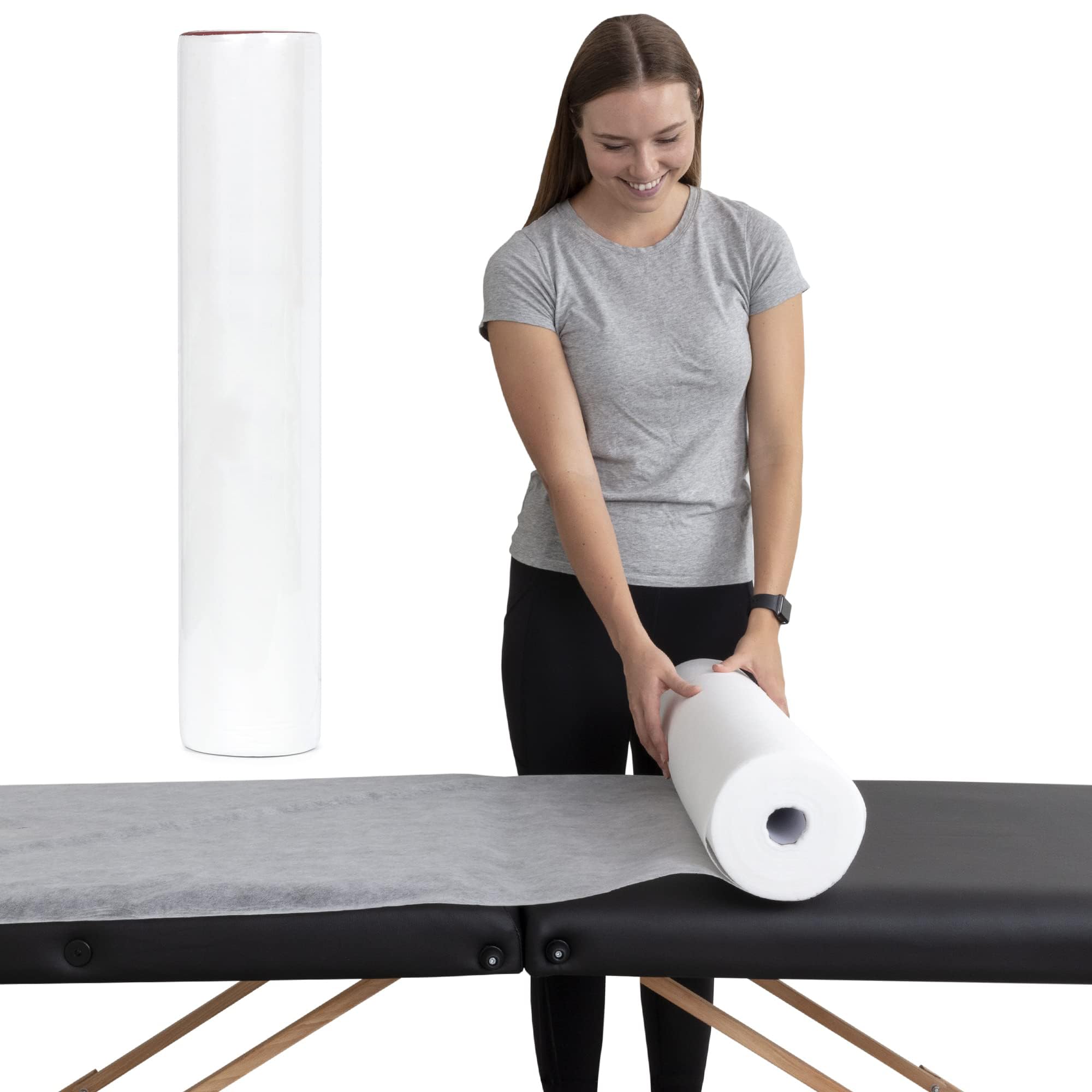 AQUASHIELDING Disposable Massage Bed Cover, 50 Sheets Per Roll, Non-woven Disposable Material bed sheet roll, No Crinkle Table Sheets for Spa, Massage Table, Tattoo