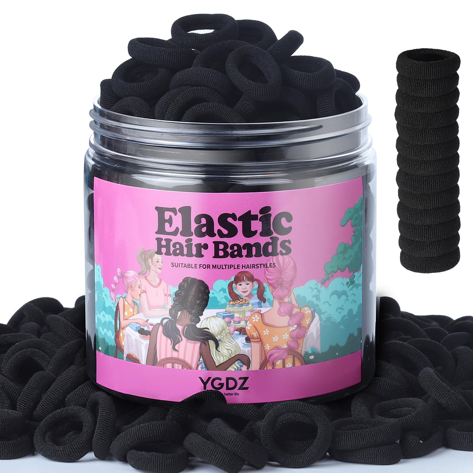 Amazon.com: YGDZ 300PCS Black Cotton Hair Ties: Mini Elastic