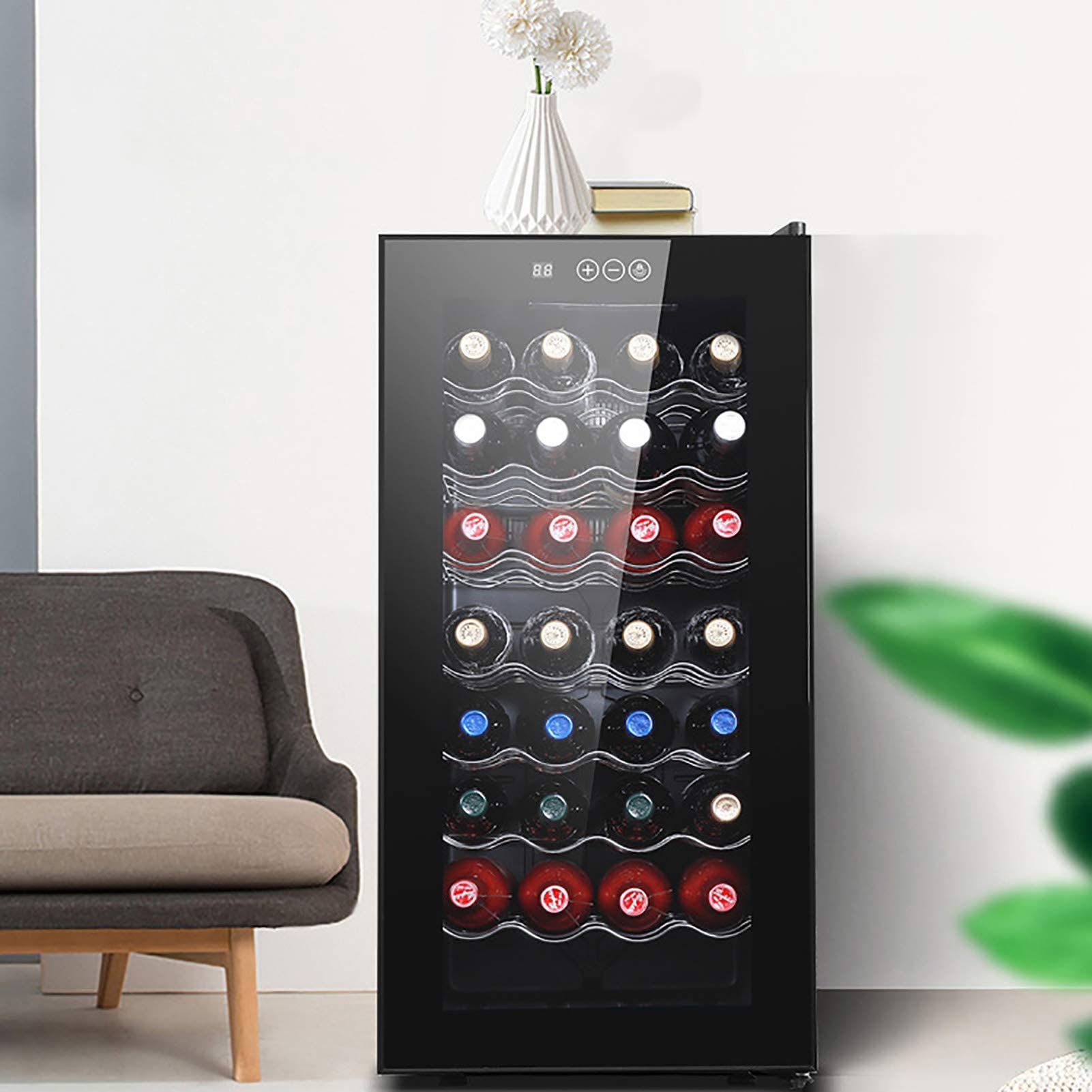 GagalU Dual Zone Wine Cooler Refrigerator 32 Bottles Freestanding Wine Refrigerator with Double Layer Smart Touch Tempered Glass Door Energy Saving Quiet Operation on Fridge.com