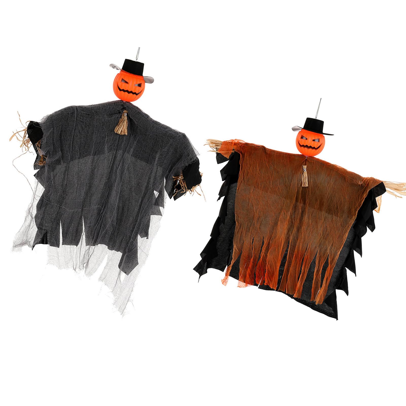 carotoe Unique Halloweens Straw Bowtie Specter Decoration Indoor Outdoor Use Easy Hanging Oranges Pumpkin Design Accessory Eerie Halloweens Hanging Decoration