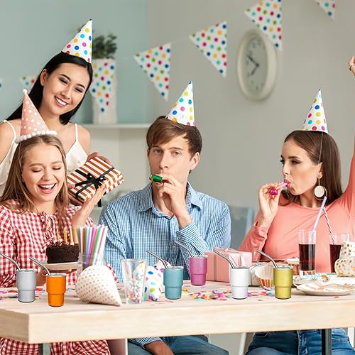 Miniatura 6 de Juego de 10 vasos de chupito con pajita, vasos de chupito de sublimación de 2 onzas, de acero inoxidable, doble pared, aislamiento al vacío, vasos