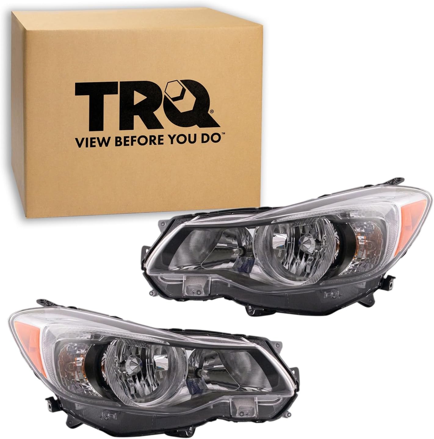 TRQ Headlight Assembly Set for 2013 Subaru XV Crosstrek / 2012–2013 Subaru Impreza