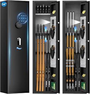 3-5 Large Gun Safes for Home Rifle and Pistols (with/without Scope),Quick Access Long Rifle Safes for Home,Gun Cabinets with Electronic Digital Keypad, Adjustable Pistol Rack, Removable Shelf - Karuikev