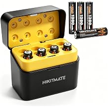 1.5V Rechargeable AAA Lithium Batteries with Charger LCD Display, 8 Pack | 1300mWh Triple A Li-ion Battery with 8-Slot Fast Charging, Magnetic Storage, Low Self-Discharge, 1600+ Cycle for Remote, Toys