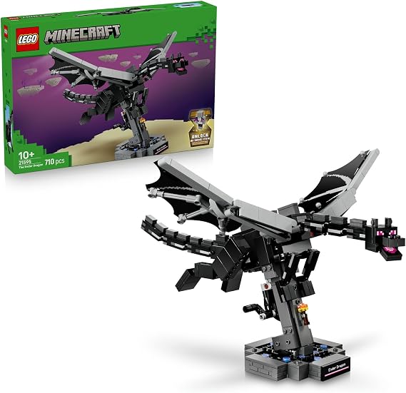 LEGO Minecraft Ender Ejderhası 21595 – 10 Yaş ve Üzeri Kız ve Erkek Çocuklar için Oyun İçi Eşya İçeren Duruşu Ayarlanabilir Yaratıcı Oyuncak Yapım Seti, Çocuklar için Yaratıcı Hediye Fikri (710 Parça)