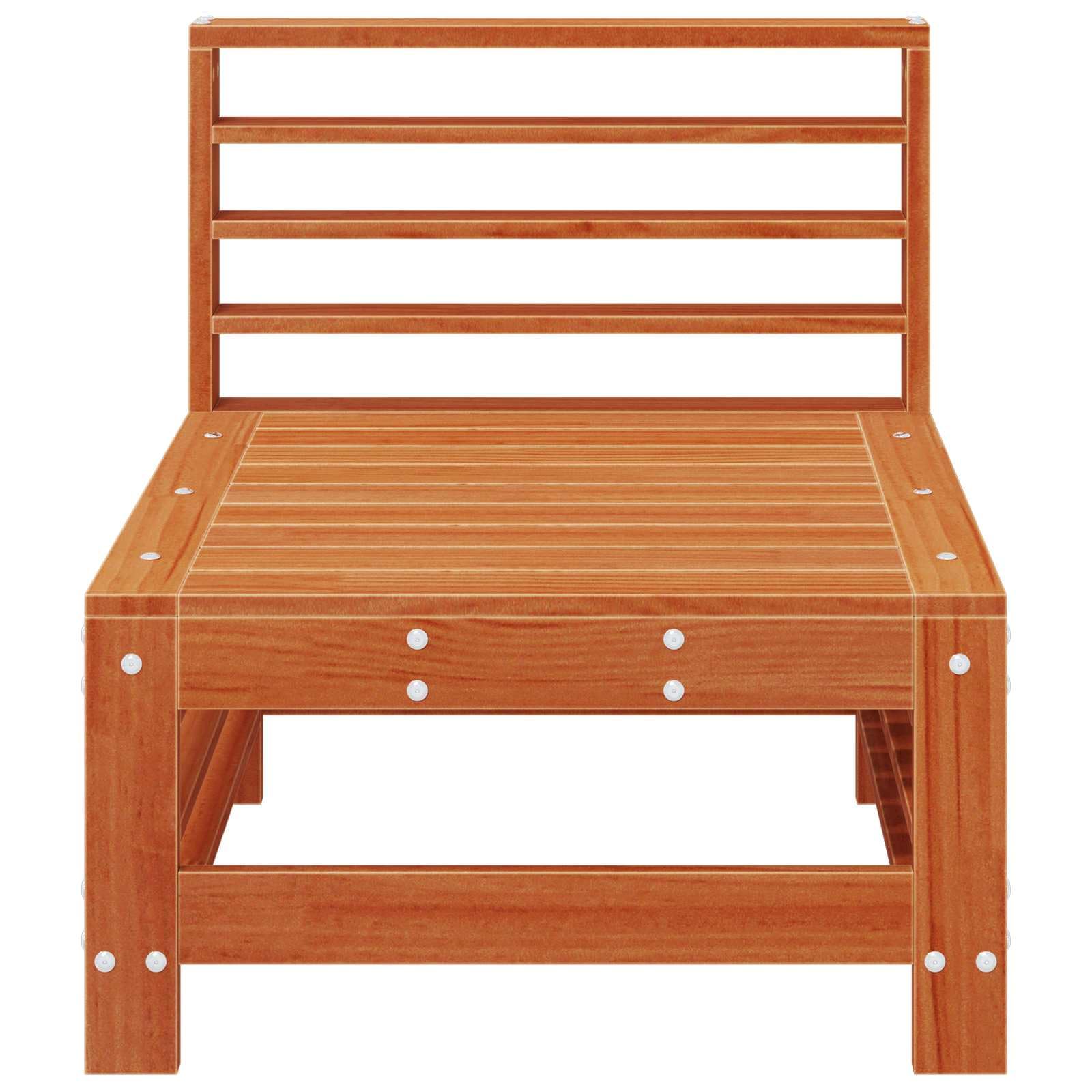 Sofá central para jardín, madera de pino maciza, suelo de cera, elemento para terraza, balcón, exterior, ampliable, resistente a la intemperie