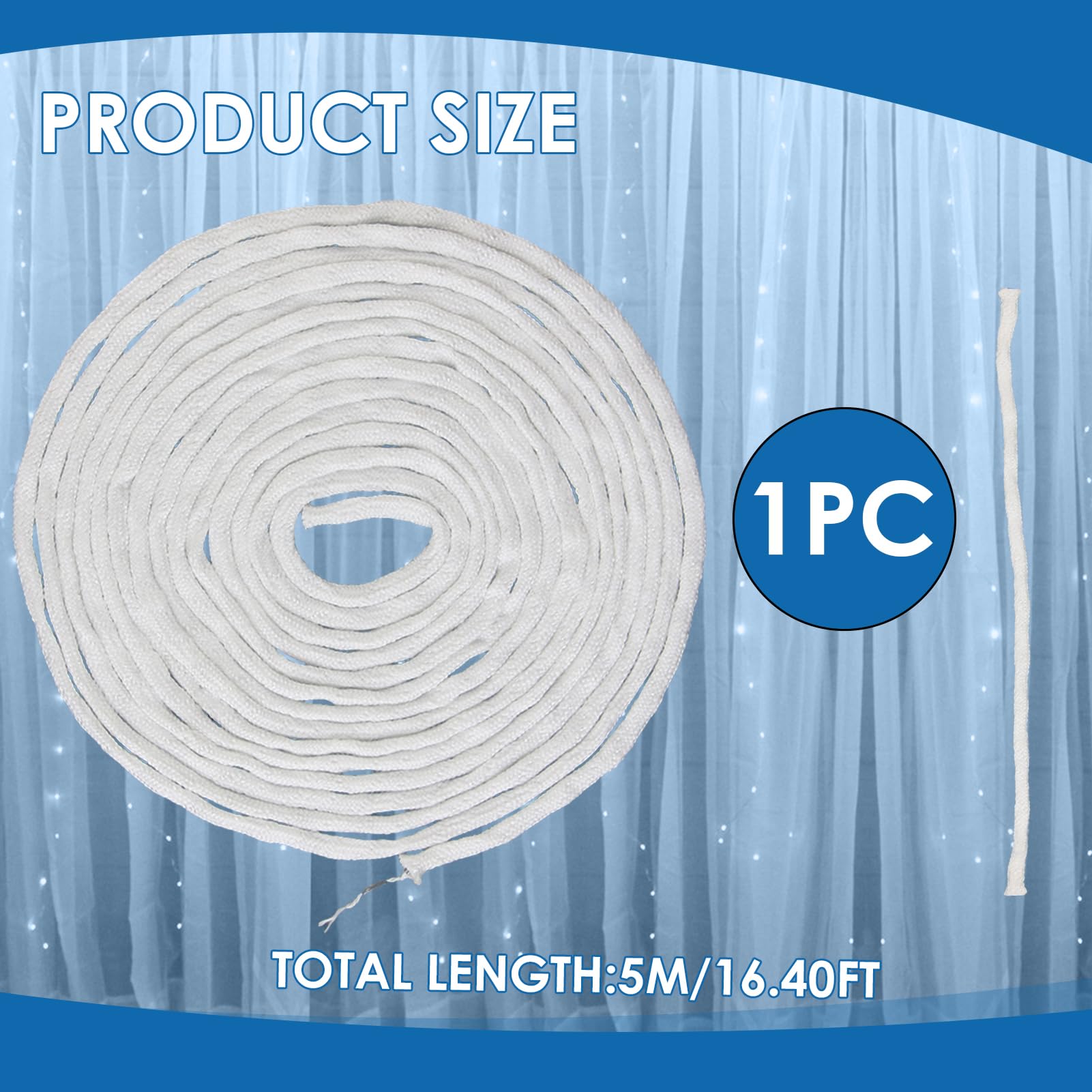 Tresse de Plomb Magnétique de 5 mètres pour Rideaux et Textiles, 30g par Mètre, Idéal pour Rideaux, Nappes et Moustiquaires, Durable et Lavable