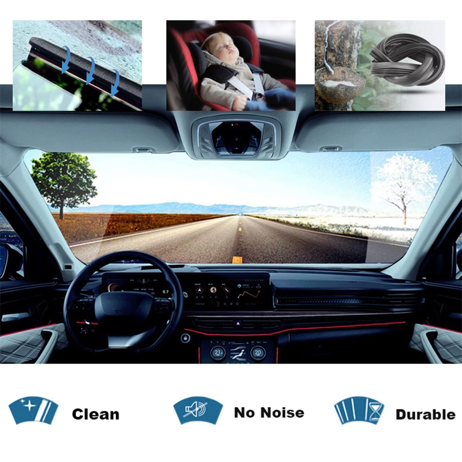Jeu De Balais D'essuie-glace Plat Avant Pour Volvo C30 (à Partir De 2006)