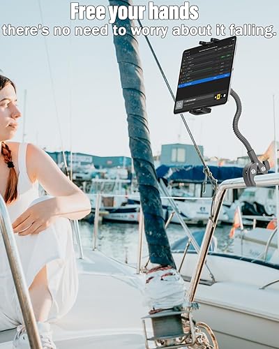 Miniatura 6 de Charchendo Metal Gooseneck Tablet Mount with 9.45" Aluminum Arm, for Side Mount iPad Music Stand, Microphone Stand, Mic Music Stand, Compatible with