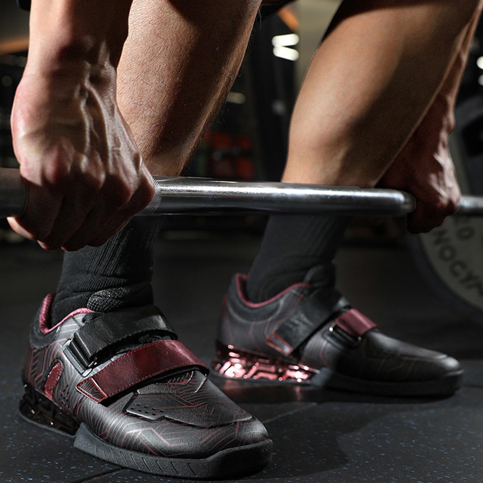 Zapatillas De Halterofilia para Hombre, Anchas, para Sentadillas Y Peso Muerto, Ideales Entrenamiento Funcional En Interiores