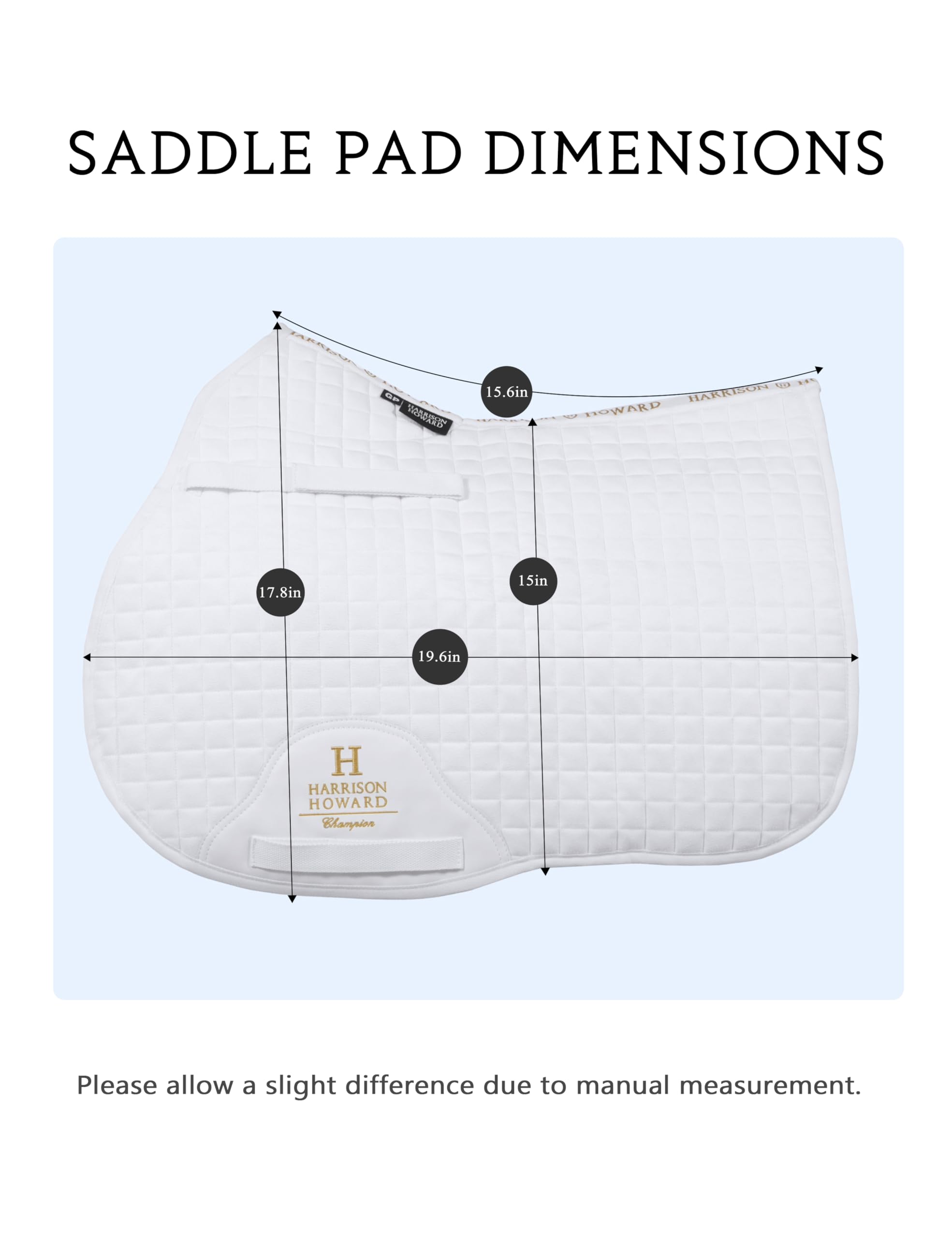 Harrison Howard Sottosella Equestre Pad Equitazione Pad GP - Bianco