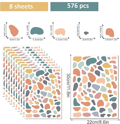 Miniatura 42 de Calcomanías de pared de margaritas bohemias, calcomanías de pared retro con flores para despegar y pegar, calcomanías florales para niños, niñas