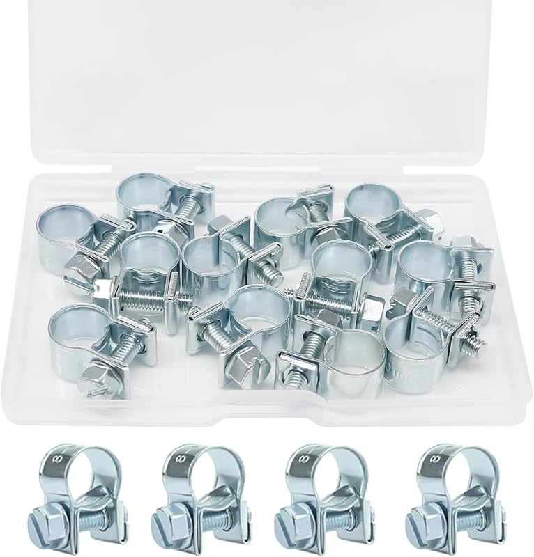 Abraçadeiras para Mangueira de Combustível zDwfDc 8–10 mm DD025-8-10 – Pacote com 12