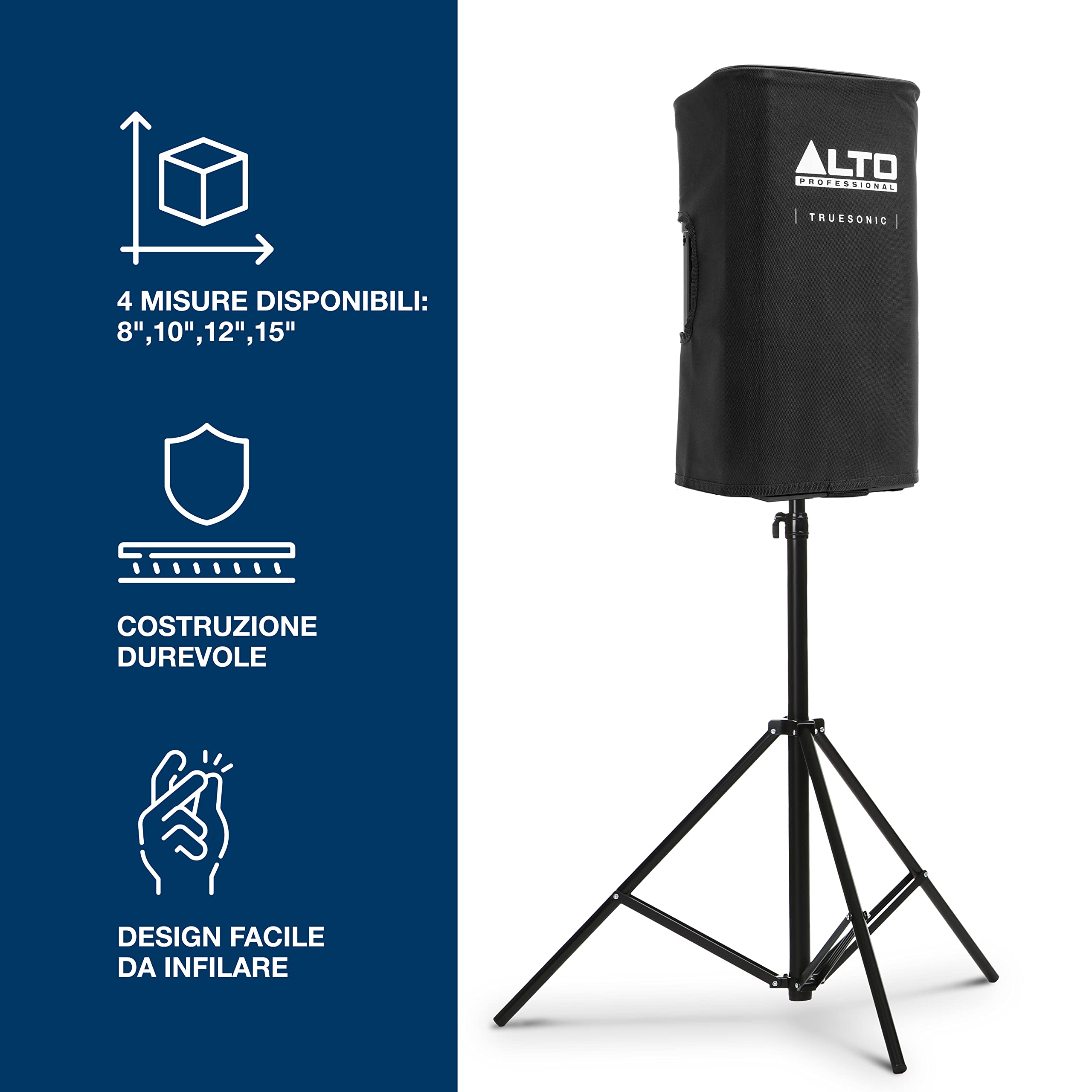 ALTO Professional TS410 + TS410 Cover – Cassa Attiva PA Amplificata da 2000 W 10" con mixer a 3 canali, Bluetooth, speaker link wireless, DSP e app Alto + Custodia di protezione durevole