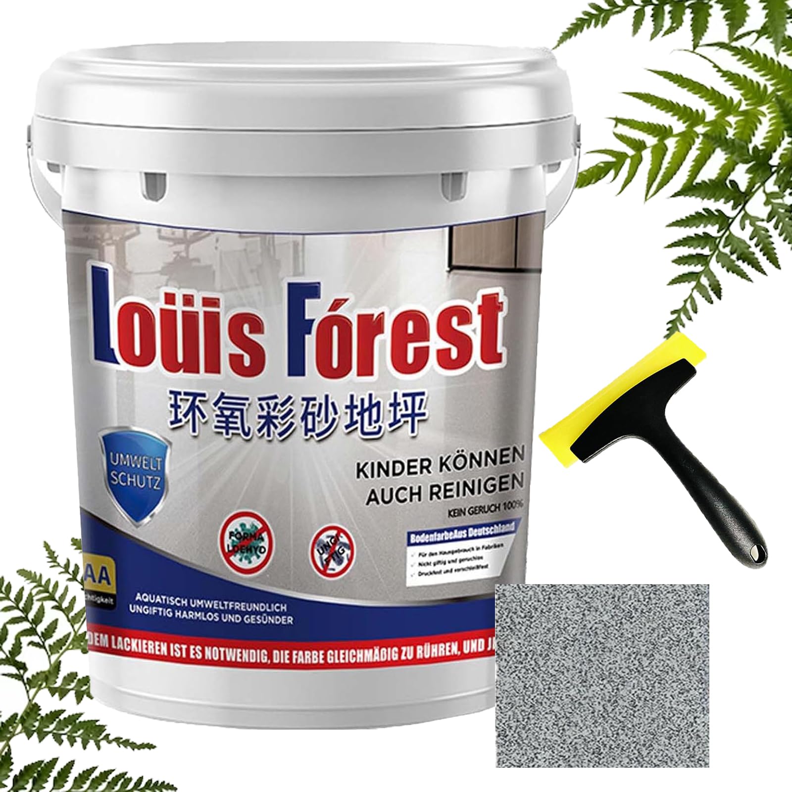 GXHNB High-Gloss Marble Effect Epoxy Floor Coating, Waterproof Water-Based Epoxy Floor Paint (500g,Medium gray)