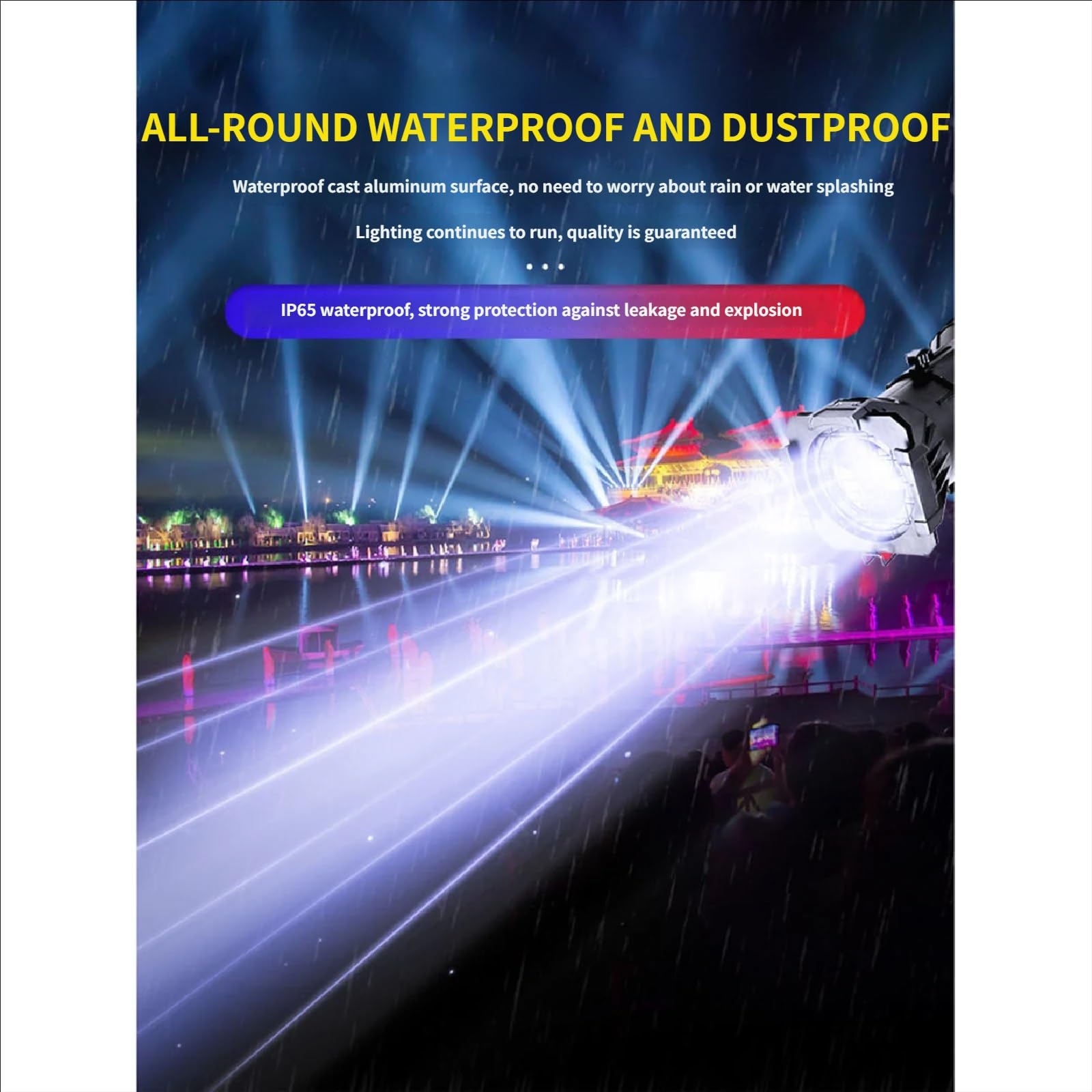 Foco LED De Imagen De Dos Colores, Foco De Escenario DMX512 (Temperatura De Color Ajustable), Resistente Al Agua IP65 Y Con Lente HD, Para Cine Y Televisión, Para Escenario, DJ(150W)