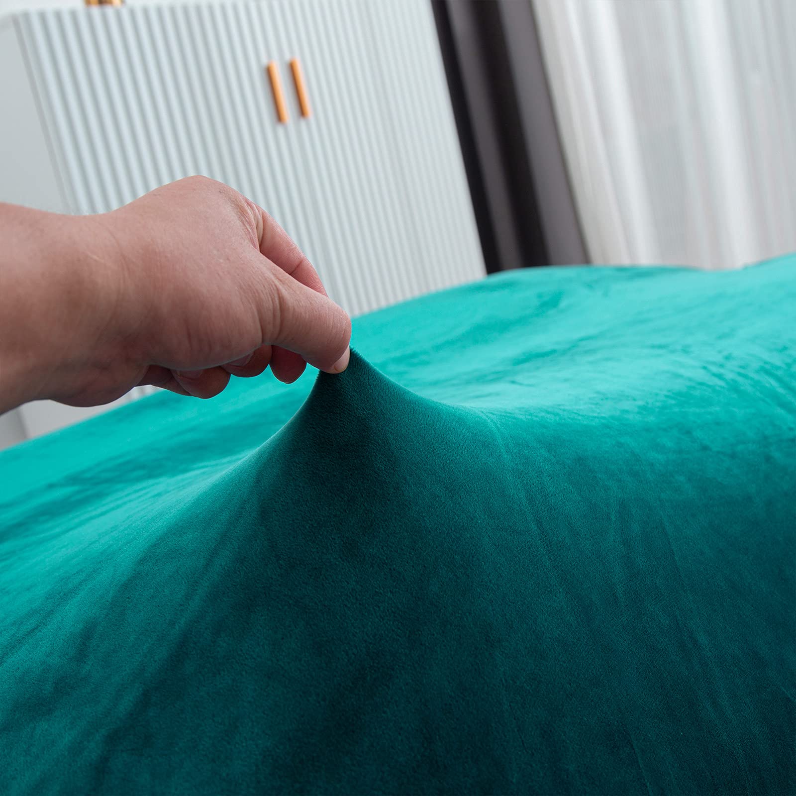 Armlose Schlafsofabezüge, Stretch-Samt Futon Couchbezug Dicke weiche gemütliche Sofa Schonbezug Möbelschutz für 2-3-Sitzer armloses Klappsofa