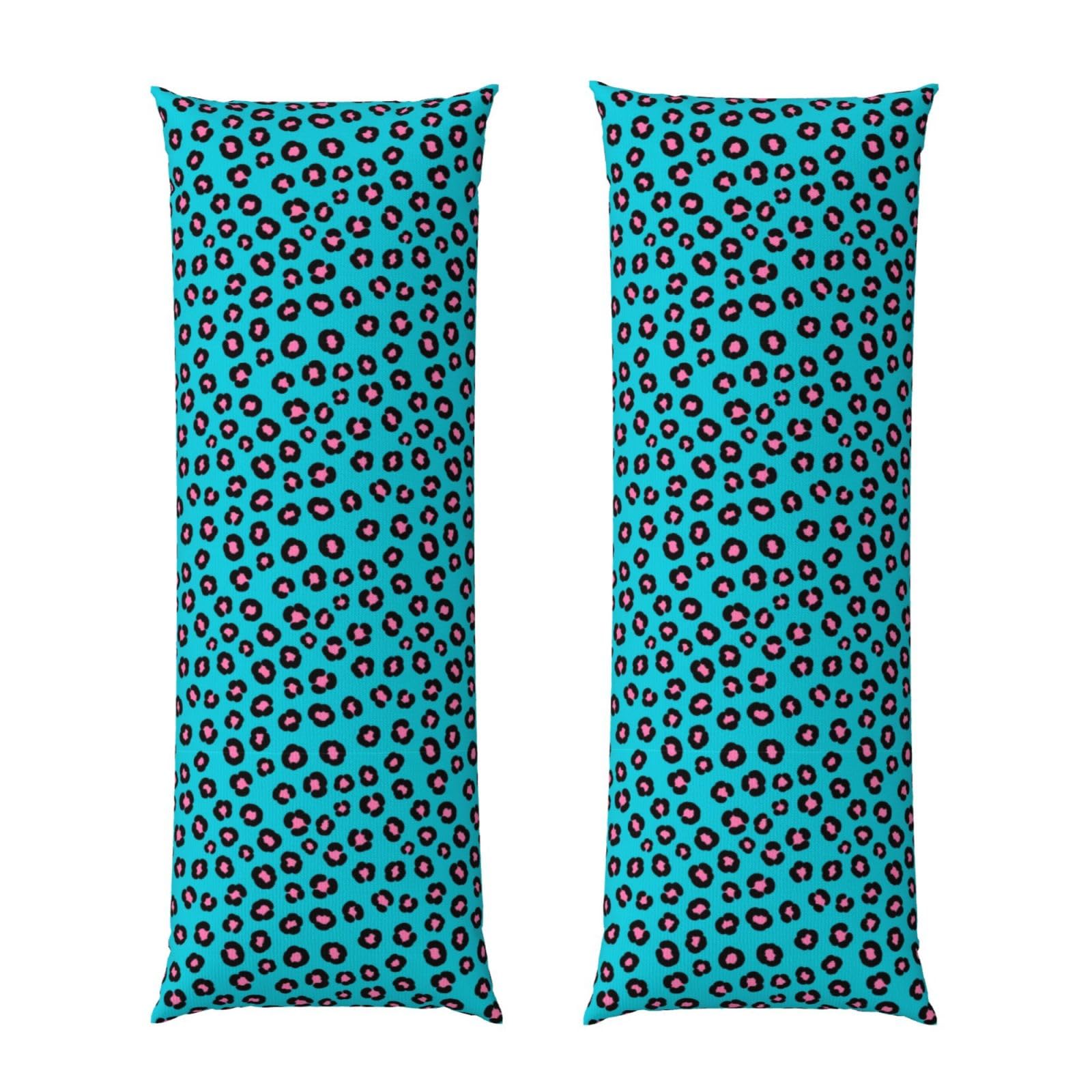 Long Pillow Cover 20x54 Inch, Cheetah Turquoise Mint Green Leopard Print, Premium Quality Body Pillowcase with Hidden Zipper, Soft Breathable for Men Women Bed Sofa