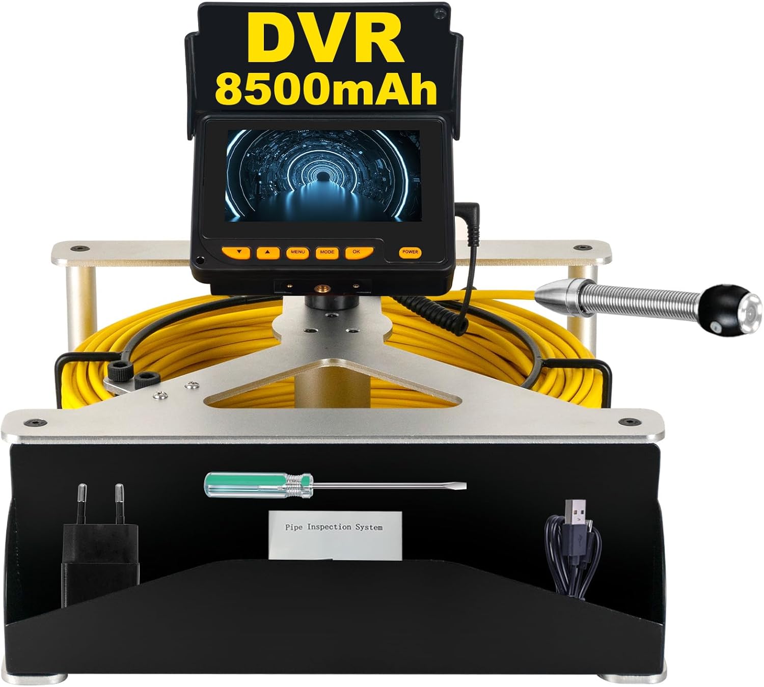 Sewer Camera - 100FT Pipe Inspection Camera with 4.3" HD Screen, 16GB DVR, 8500mAh Battery, Ideal for Plumbers & Homeowners (17MM/100FT)