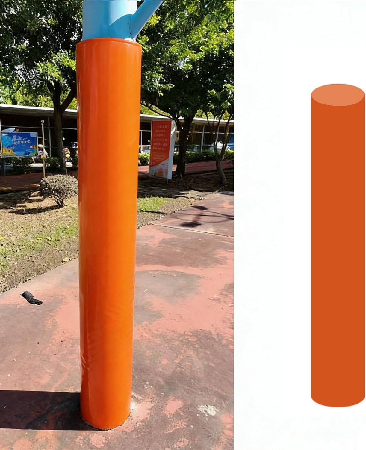 Basketball Pole Padding Wrap Around, Carport Pole Padding, Outoor Post Safety Pad for Court/Carport/Charging Station, Weatherproof(Green,14cm/5.5in)