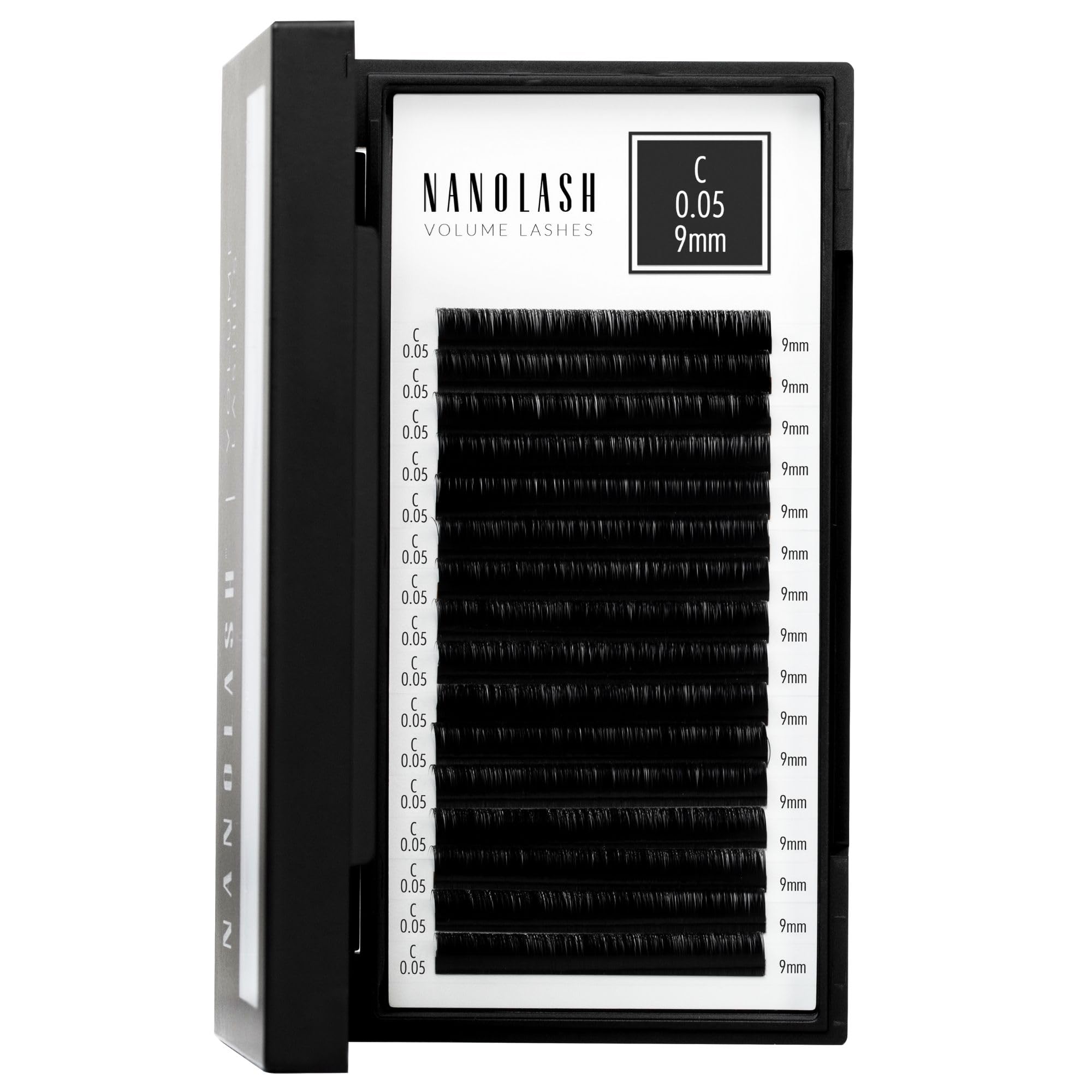 Nanolash Volume Lashes - false lashes for professional eyelash extensions, volume eyelash extensions (0.05 C, 9mm)