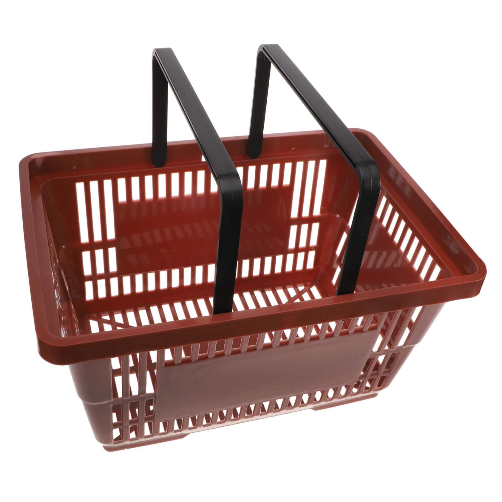 Cesta Compra Grande de Plástico Reforzado Color Café | Snack Shops y Supermercados, Diseño Grueso, Acabado Elegante, Uso Comercial