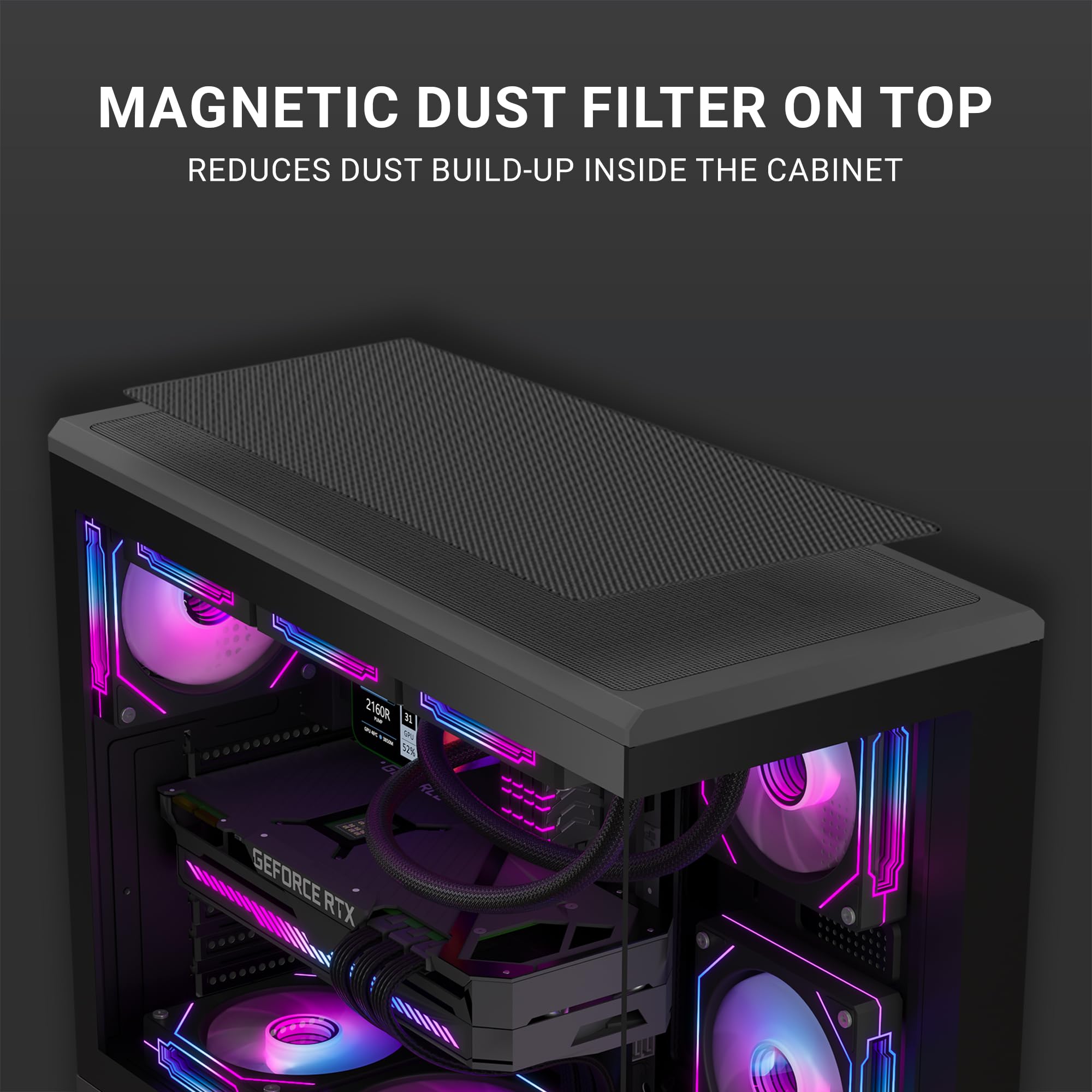 Ant Esports Crystal X6 Lite - Black Gaming Case -4