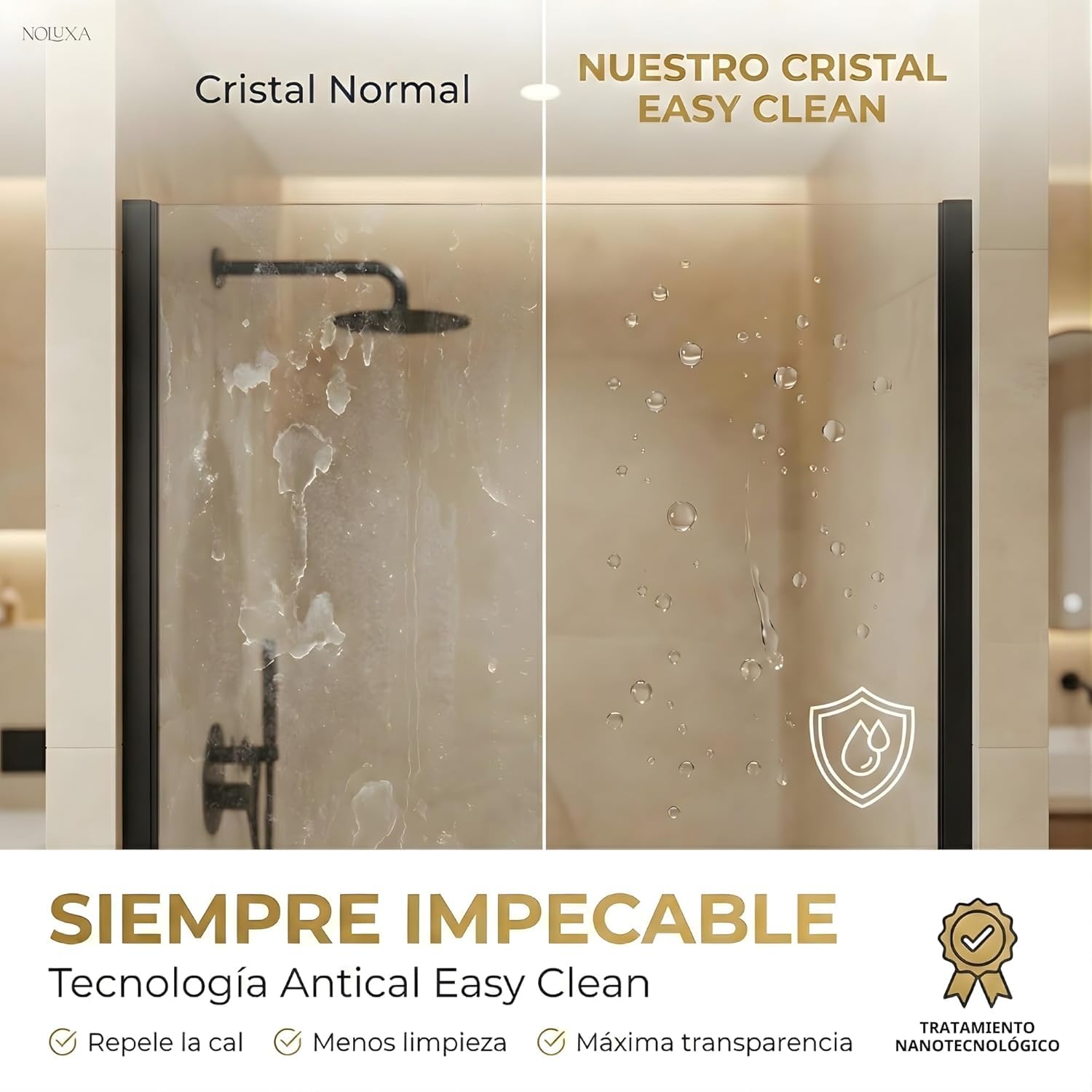 GME - Mampara Ducha Frontal Bañera 145cm 1 Fija + 1 Corredera + 70cm Panel Lateral Fijo Blanco | Mampara de Cristal Reversible y Serigrafiado 6mm con Ancho Adaptable y 150cm de Altura
