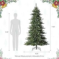 Vista 181 de Glitzhome Prelit Christmas Tree, 6ft Flocked Artificial Christmas Tree Serene Snowscape Fir with 300 Warm White Lights for Home, Office, Party