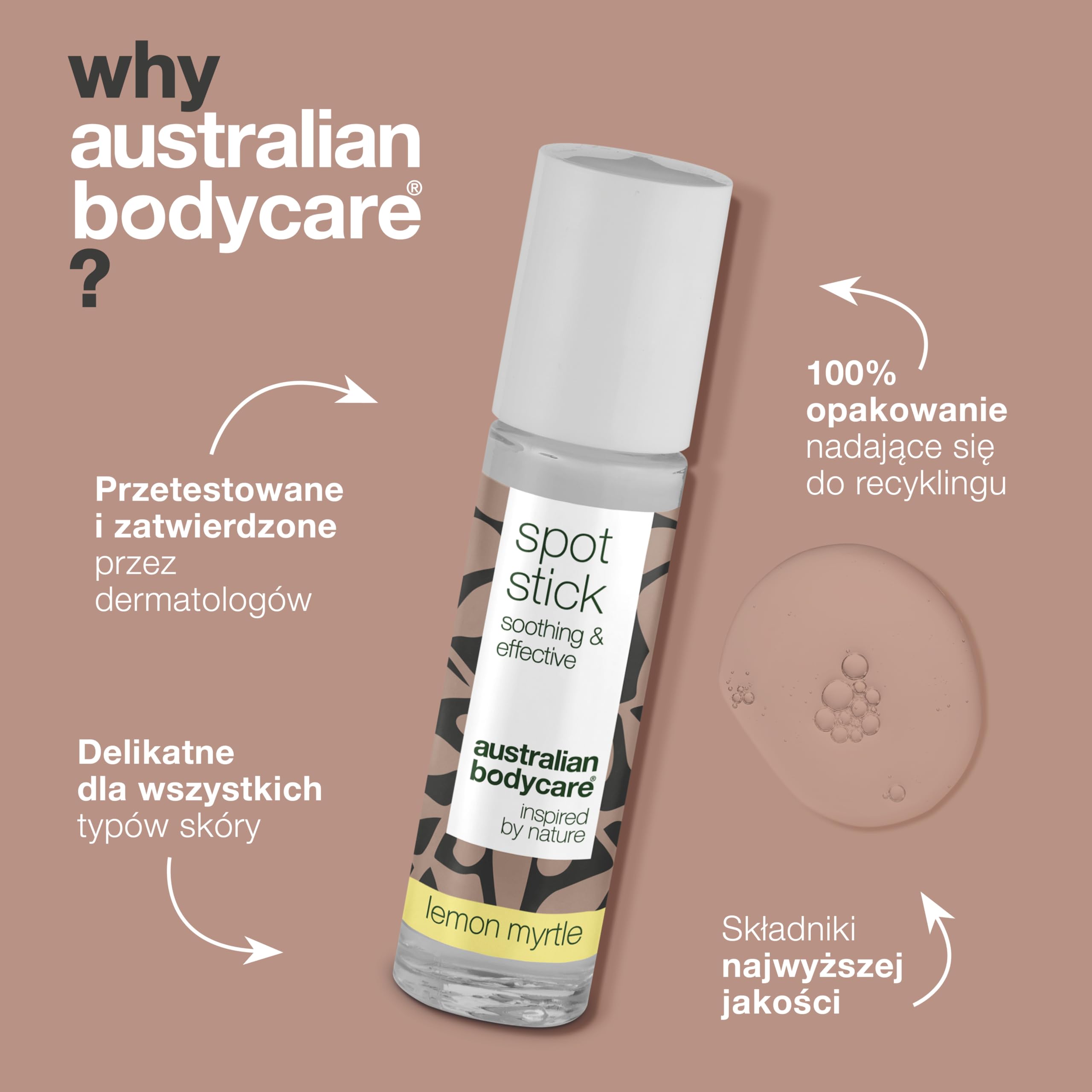 Australian Bodycare Spot Stick 9ml | Roll-on na niedoskonałości skóry | Działa kojąco i oczyszczająco na pryszcze, zaskórniki i inne wypryski | Z 100% naturalnym Olejkiem z Drzewa Herbacianego