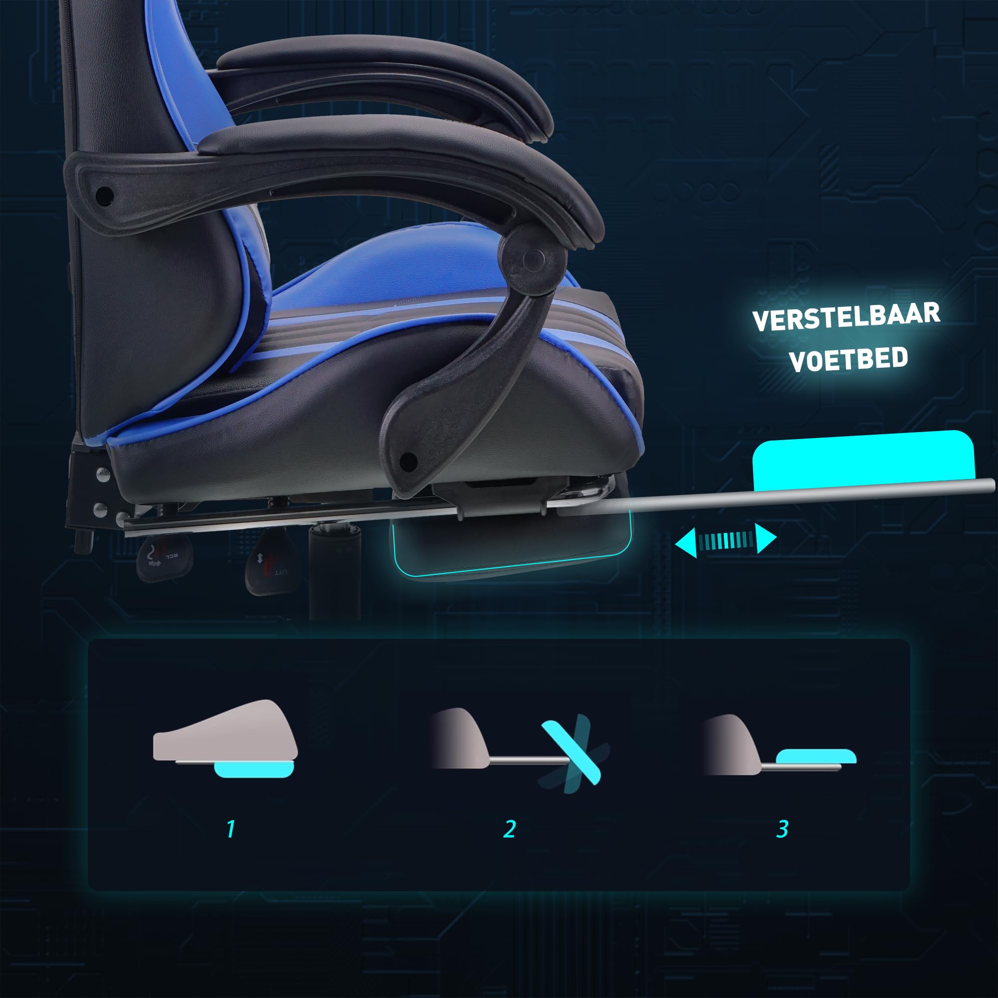 Play haha.Gaming stoel Bureaustoel Draaistoel Computerstoel Grijs