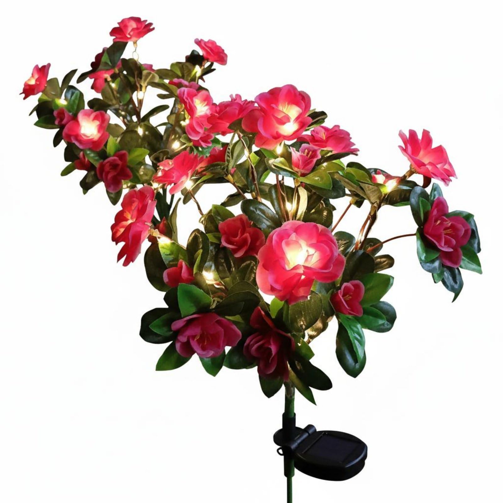 Decorative Solar Lotus Stake Light Long Lasting LED Lotus Lawn Lamp Easy to Assemble Solar Flower Light for Garden, Festival, Red, 1PC | Home & Garden | Yard Garden & Outdoor Living-image-8
