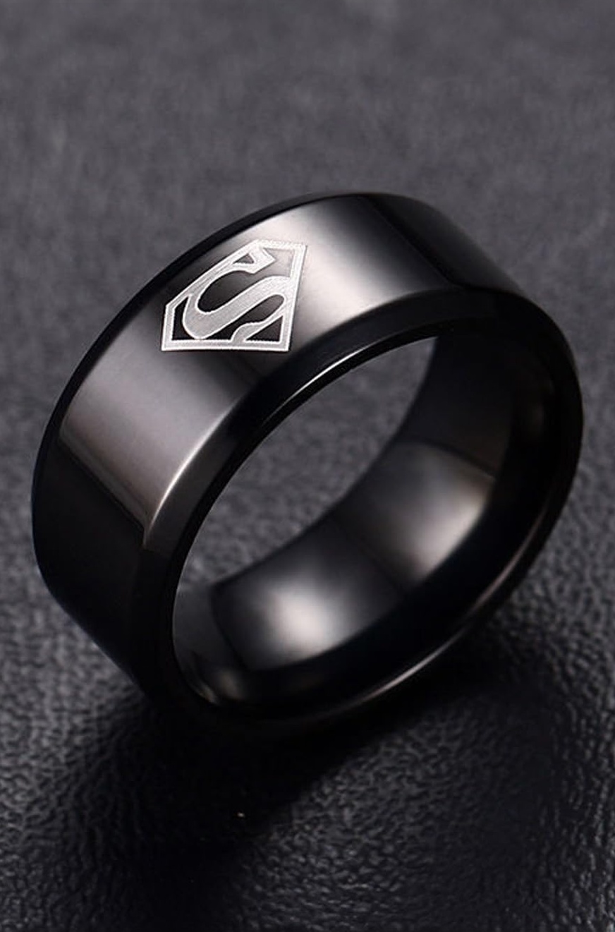 Rings for Women and Girls | Black Ring for Women | Superman Band Women Ring | Stainless Steel Rings for Girls | Birthday Gift for Women and Girls Anniversary Gift for Wife…