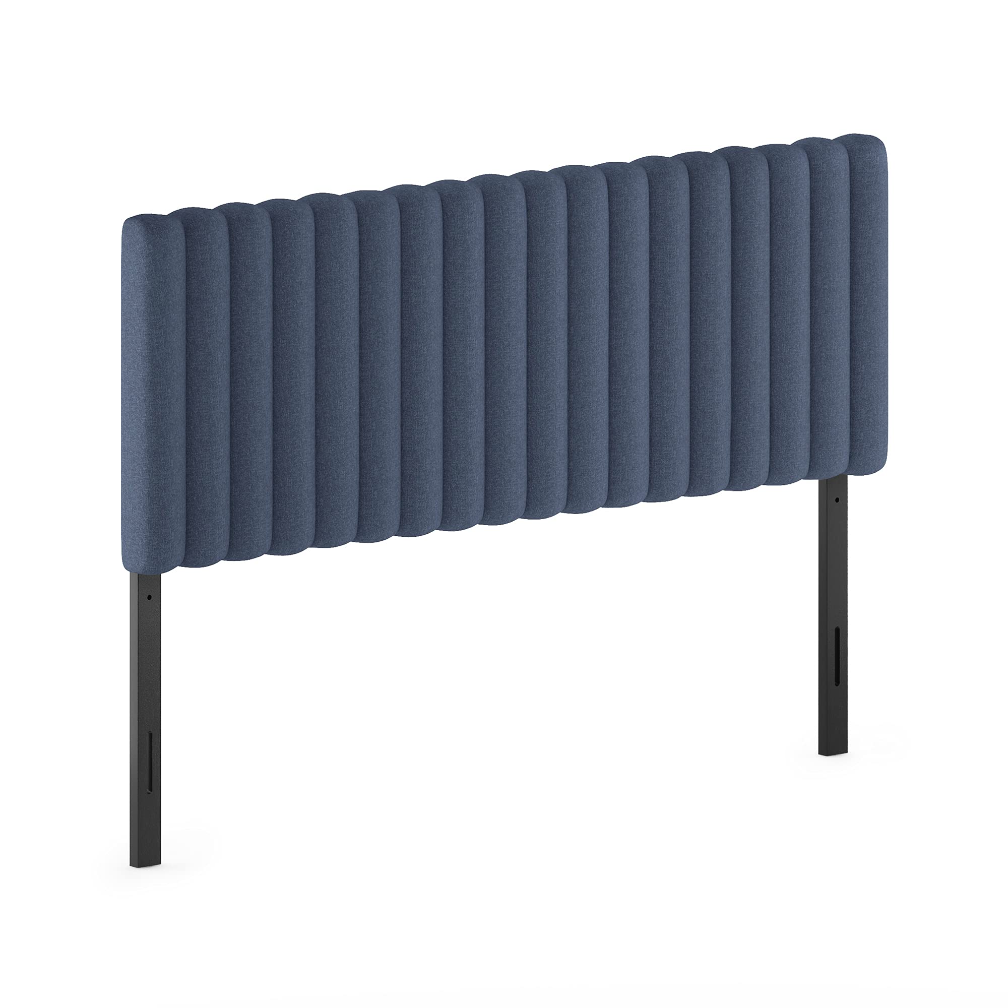 furinno roanne upholstered tufted headboard, queen, denim