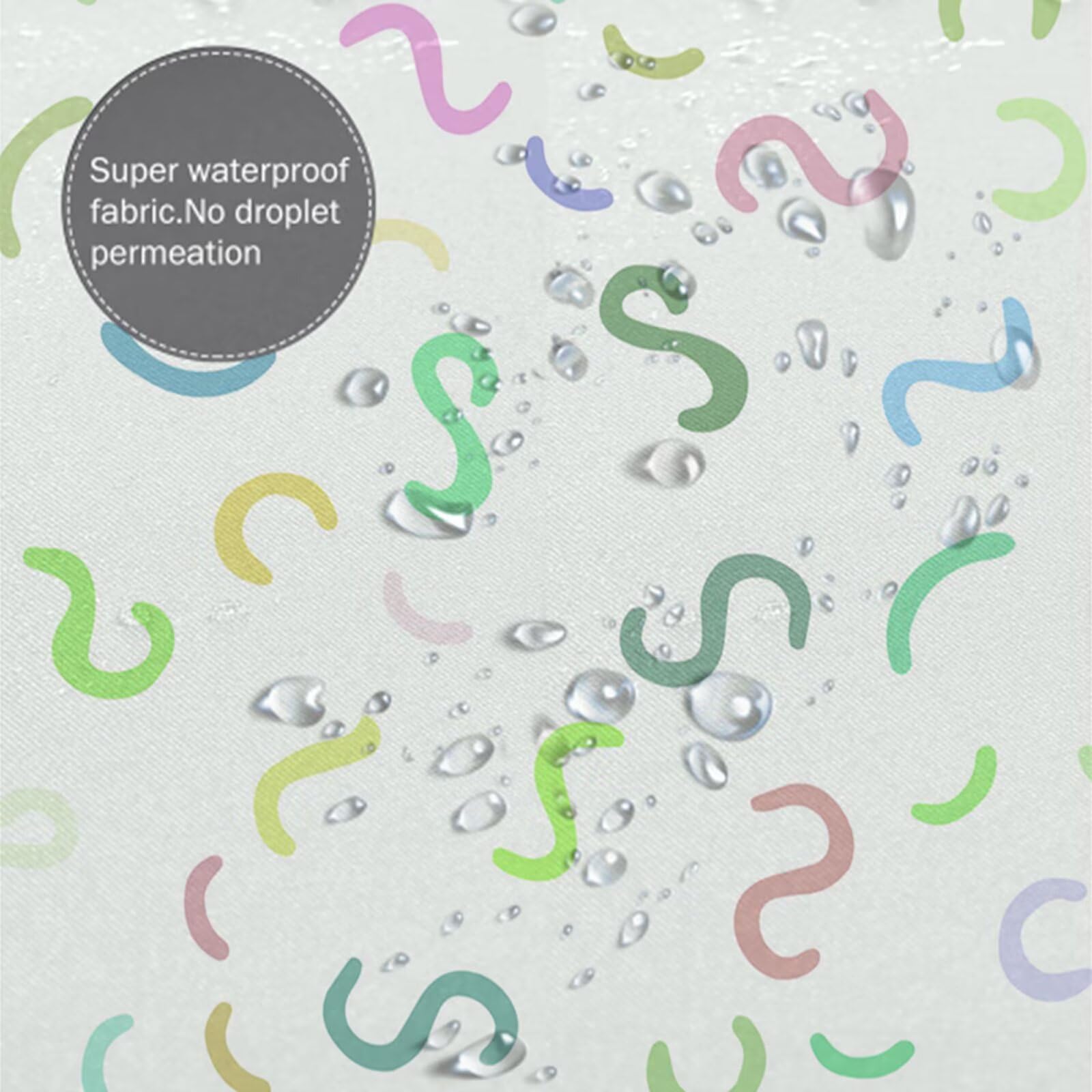 Rideau de Douche 220x200 cm - Tissu Polyester Imperméable Anti-Moisissure - 12 Anneaux Inclus - Ourlet Lesté pour Stabilité - Lavable - Idéal de Baignoire et Douche - Moderne & Coloré Y1#511