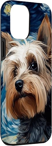 Miniatura 3 de Funda para iPhone 12 Pro Max Yorkshire Terrier Dog Starry Night Vincent Van Gogh Yorkie