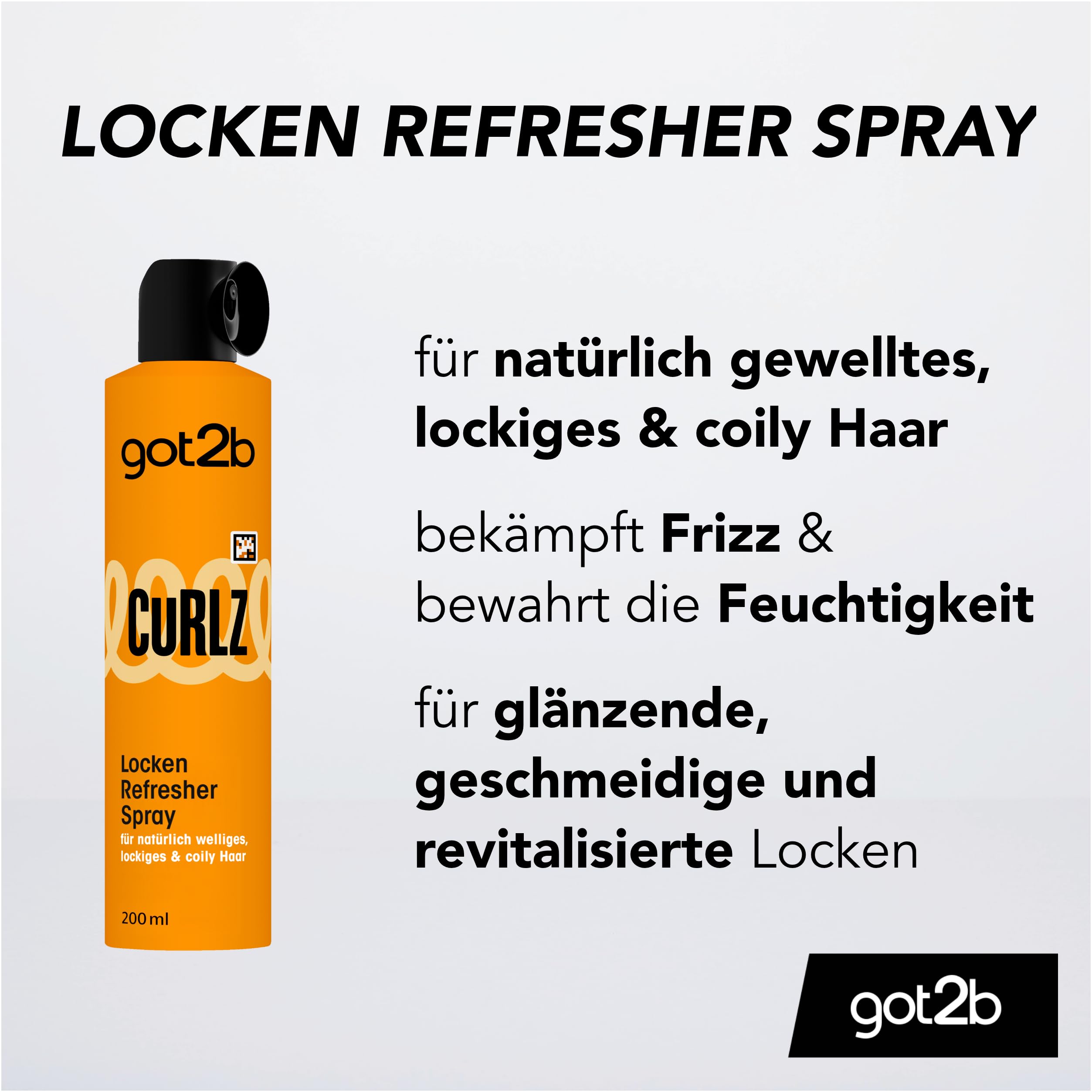 Got2b Curlz Locken Refresher Spray (6x200 ml), Lockenspray für natürlich welliges, lockiges & coily Haar, Styling für geschmeidig-glänzende Locken, silikonfrei | Für natürlich welliges, lockiges & coily Haar, Geschmeidig-glänzende Locken, Silikonfrei