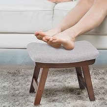 SEEMINES Foot Stools Small, Footstools, Small Footstool, Foot Stool, Foot Stools Ottoman, As Wooden Step Stool, Wooden Foot Stool, Foot Stool for Living Room, Step Stool (Walnut Gray)