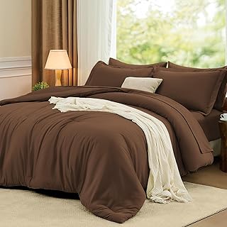 12 Dark Brown Bedroom Ideas for Rich Cozy Restful Style 118 FUANNA Queen Comforter Set Dark Brown, 7 Pieces Soft Bedding Sets Queen ...