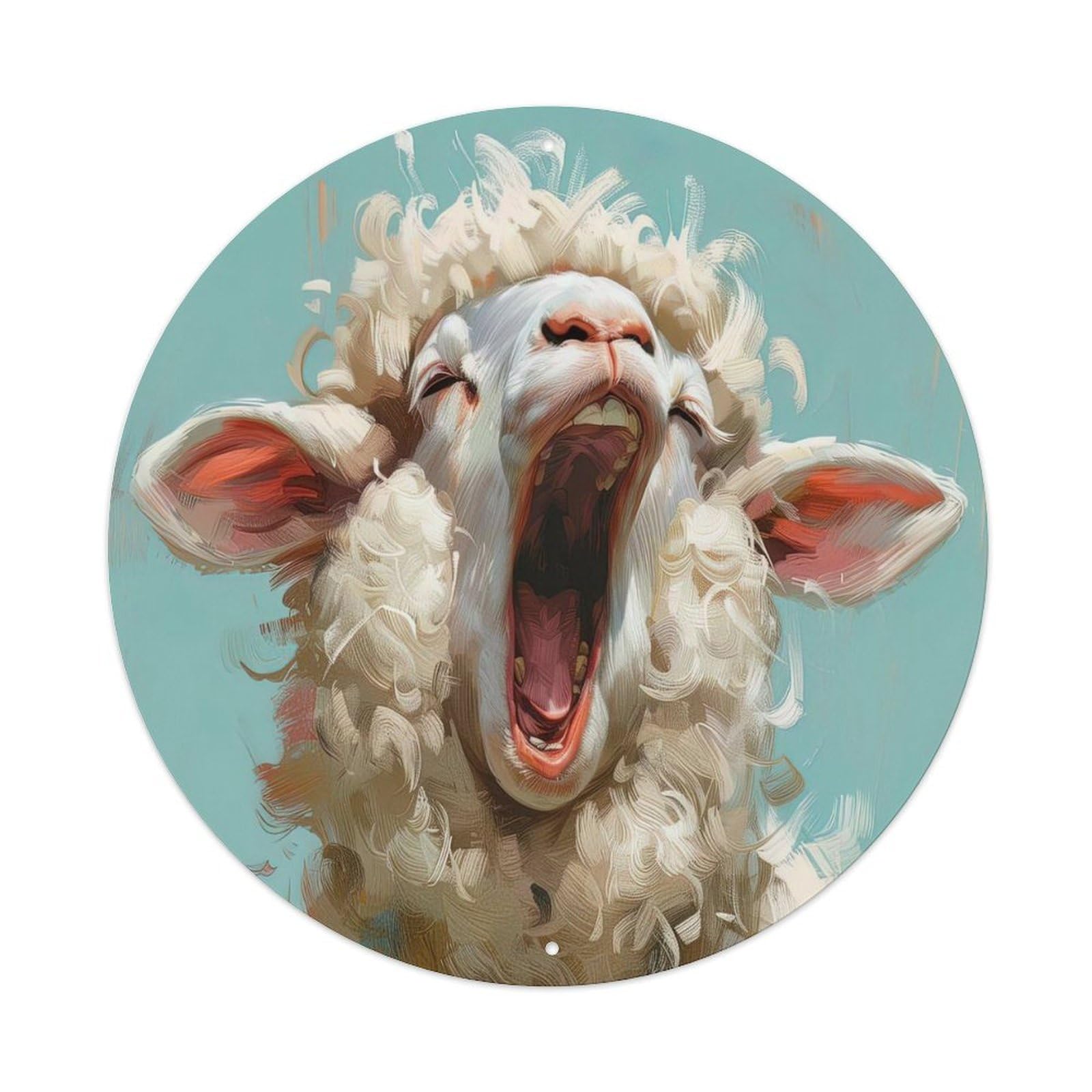 Animal Whimsical Sheep Metal Tin Sign