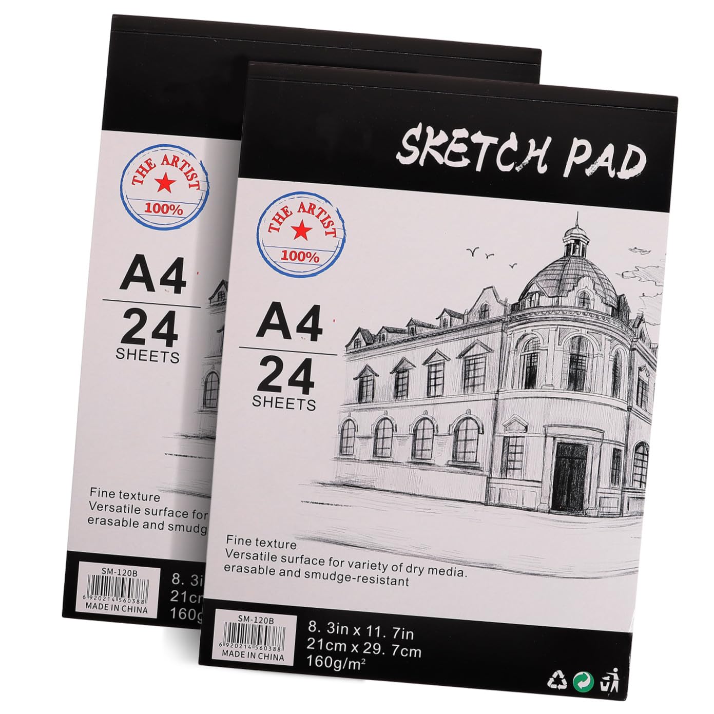 STOBOK 2stücke Professioneller Zeichenblock Skizzenbuch Dickes Papier Marker Geeignet Robuste Qualität Kreatives Schreiben Reisebericht Ideensammlung Geschenkidee Zufälliger Stil