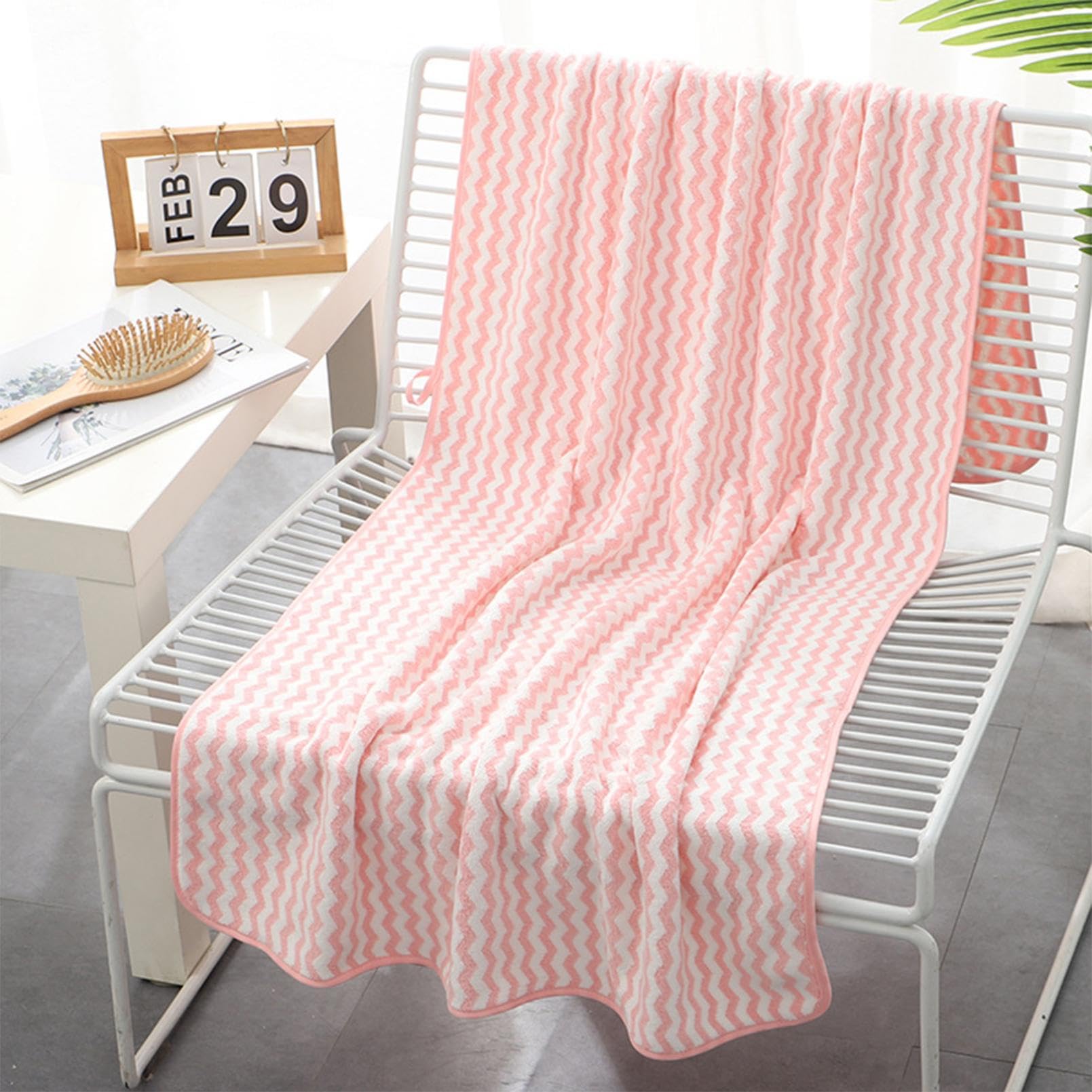 55 12 27 56 Bath Towels Bath Sheets Large Absorbent Swift-Drying Water Ripple Towels for Bathroom Gym Yoga