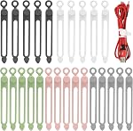 25 Pcs Silicone Cable Ties, Reusable Cable Straps Wire Organizer, Cable Management Cord Organizer for Fastening Earphone Phone Charger Home Office Desk Kitchen Appliances Cable Cords Wires