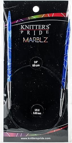 Knitter del Orgullo 85mm Marblz Agujas Circulares Fijas, 24"