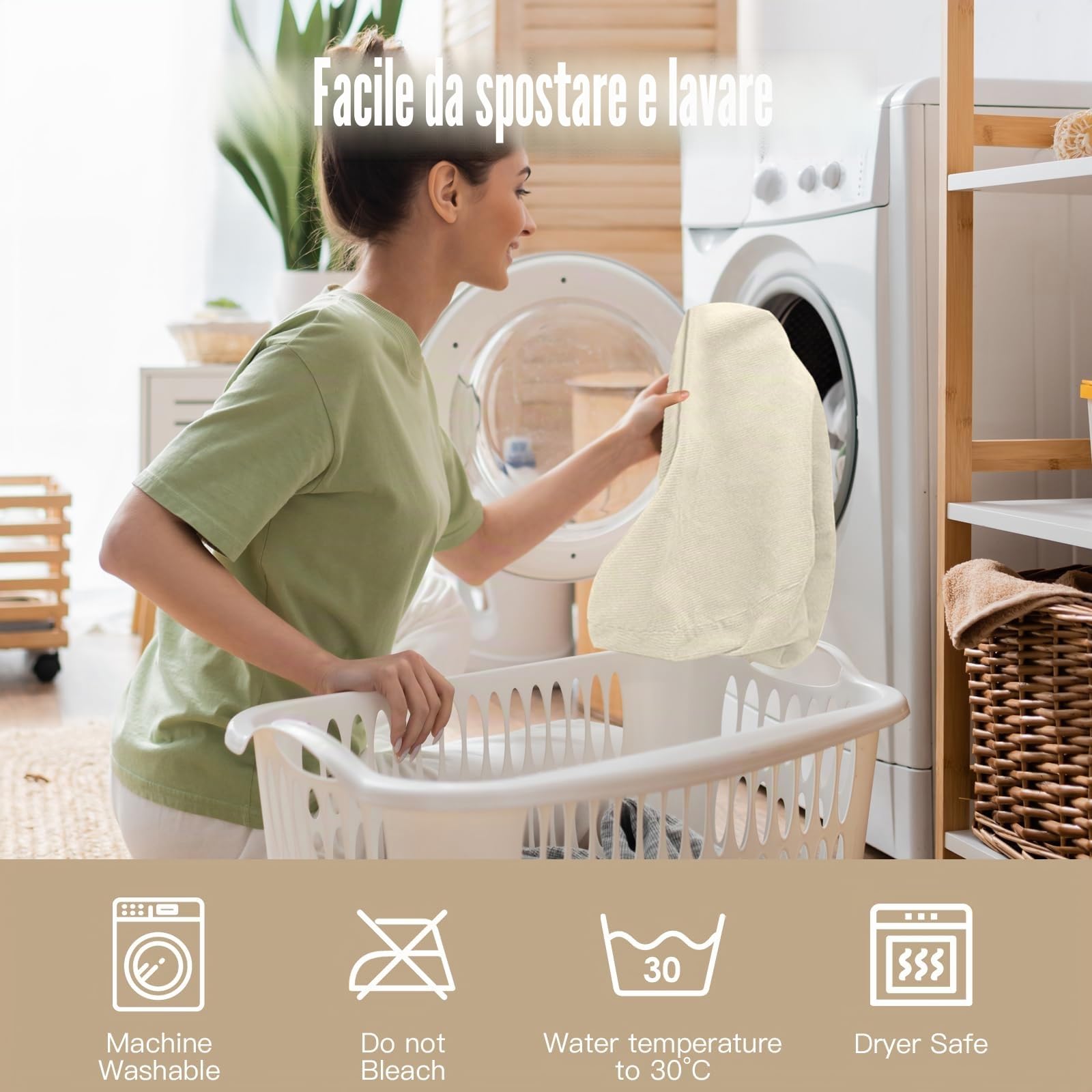 Pouf per bambini e adulti, solo rivestimento (senza imbottitura), sedia a sacco per camera da letto, ufficio, soggiorno, terrazza (beige)