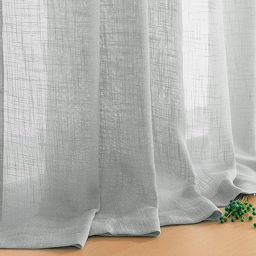 Miniatura 2 de Cortina opaca moderna Tule Cortinas para Sala De Estar Soild Linho Cortinas Transparentes para O Cuarta Voile Tratamento Triagem