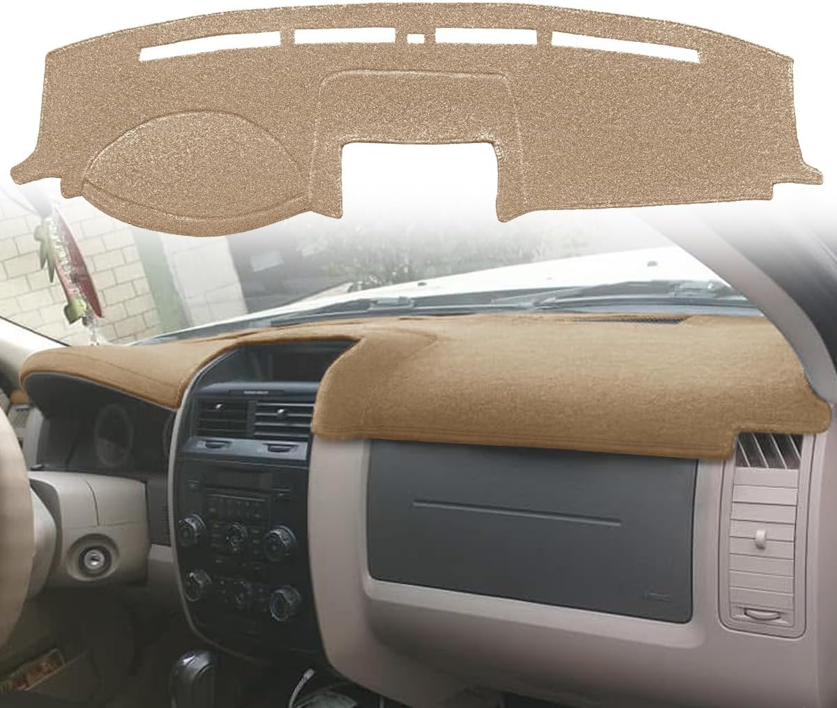 Yiz Dash Cover Mat Custom Fit for Ford Ford Escape/Mercury Mariner/Mazda Tribute Dashboard Cover Pad Carpet J178(Beige)