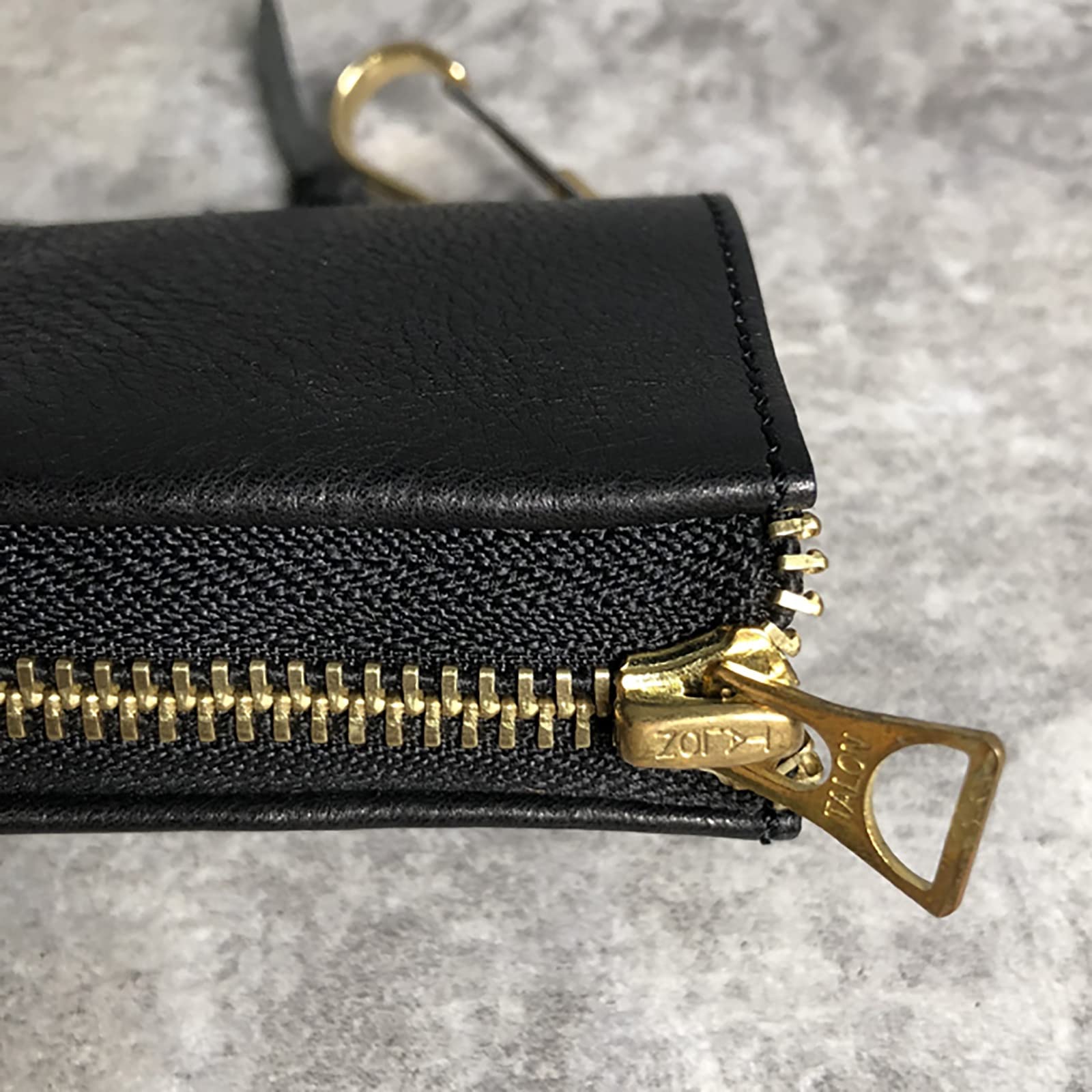 Étui à clés de Voiture Cuir Matériel Clé De Voiture Sac Hommes Vintage Cuivre Zip pour Hommes et Femmes