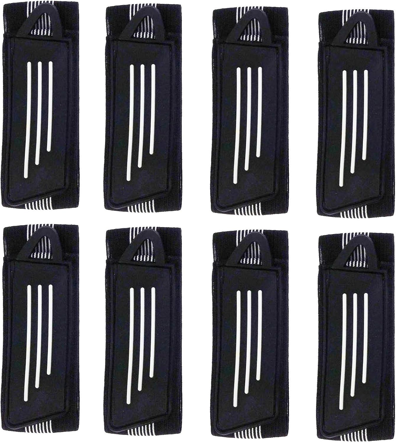 8 Pack Elastic Bike Bicycle Ankle Leg Riding Puttee Cycling Safety Bind Pant Bands Clip Strap Belt Fully Adjustable Cycling, Jogging, Camping (Black)