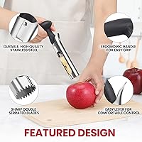 Vista 9 de SCHVUBENR Herramienta descorazonadora de manzana de alta calidad, fácil de usar y limpiar, removedor de núcleo de manzana resistente con erradura